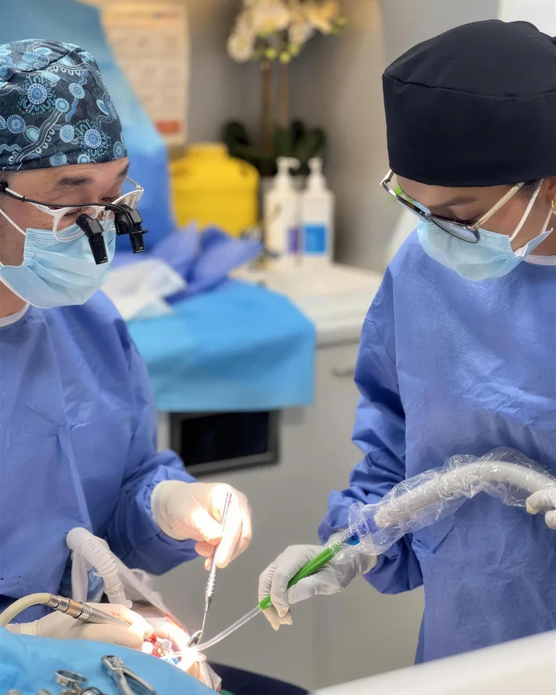 Implant surgery in progress at The Implant Standard